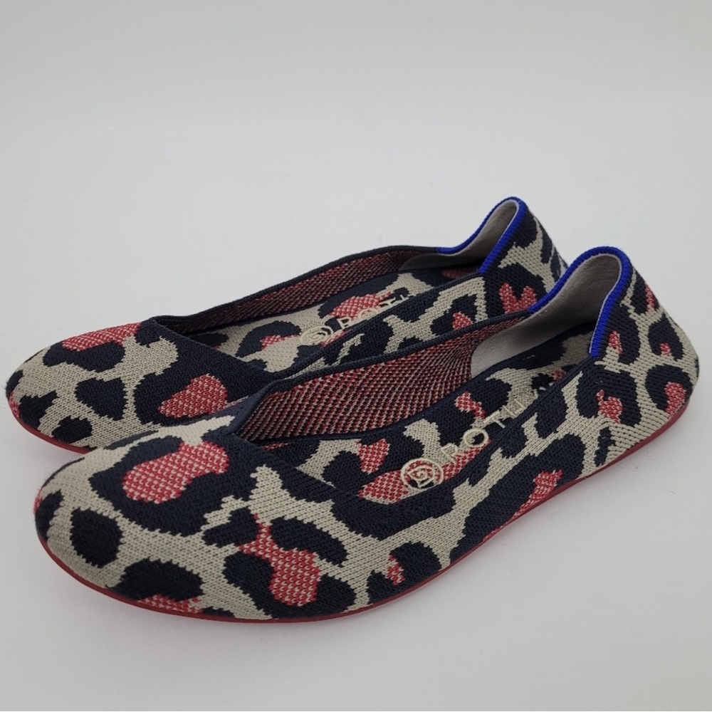 Rothy’s Red Cat Animal Print Flats SHRUNKEN*